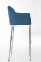 Barhocker Damaso E Stoff mit 4-Fuß Gestell blau 
