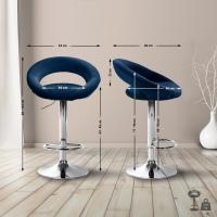 Barhocker Olinda Samt chrom blau Barhocker Olinda Samt chrom blau