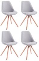 4er Set Stühle Toulouse Stoff Natura Rund grau