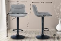 2er Set Barhocker Vonore Stoff schwarz grau 2er Set Barhocker Vonore Stoff schwarz grau