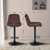 Barhocker Laurel Stoff schwarz braun 