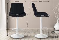 2er Set Barhocker Toni Stoff weiß schwarz 2er Set Barhocker Toni Stoff weiß schwarz