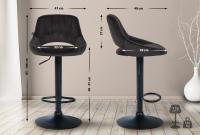 2er Set Barhocker Milet Samt B schwarz 