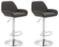 2er Set Barhocker Braga Stoff chrom dunkelgrau 2er Set Barhocker Braga Stoff chrom dunkelgrau
