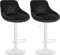 2er Set Barhocker Lazio Samt weiß schwarz 2er Set Barhocker Lazio Samt weiß schwarz