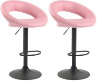 2er Set Barhocker Olinda Kunstleder schwarz pink 2er Set Barhocker Olinda Kunstleder schwarz pink