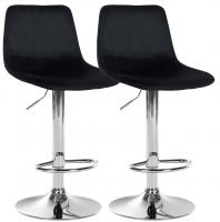 2er Set Barhocker Divo Samt Chrom schwarz 2er Set Barhocker Divo Samt Chrom schwarz