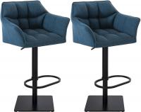 2er Set Barhocker Damaso Stoff schwarz blau 2er Set Barhocker Damaso Stoff schwarz blau