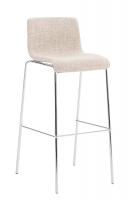 2er Set Barhocker Hoover Stoff 4-Fuß Gestell chrom creme 2er Set Barhocker Hoover Stoff 4-Fuß Gestell chrom creme