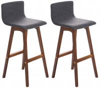 2er Set Barhocker Taunus Stoff Walnuss hellgrau 2er Set Barhocker Taunus Stoff Walnuss hellgrau