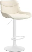 Barhocker Vonore Stoff weiß creme 