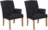 2er Set Stuhl Sugar Stoff antik-hell schwarz 2er Set Stuhl Sugar Stoff antik-hell schwarz