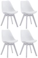 4er Set Besucherstühle Borneo V2 Weiß Kunstleder weiß