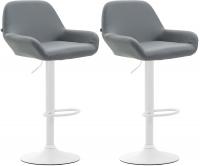2er Set Barhocker Braga Kunstleder weiß grau 2er Set Barhocker Braga Kunstleder weiß grau