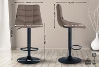 2er Set Barhocker Jerry Stoff schwarz taupe 