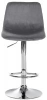 2er Set Barhocker Divo Samt Chrom dunkelgrau 
