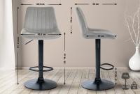 2er Set Barhocker Toni Samt schwarz grau 2er Set Barhocker Toni Samt schwarz grau