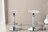 2er Set Barhocker Ponte Kunstleder chrom weiß 