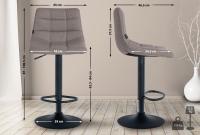 2er Set Barhocker Jerry Stoff schwarz grau 2er Set Barhocker Jerry Stoff schwarz grau