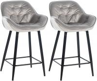 2er Set Barhocker Gibson 76 Samt grau 2er Set Barhocker Gibson 76 Samt grau