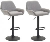 2er Set Barhocker Braga Stoff schwarz grau 