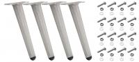 4er Set Möbelfüße 31 cm hellgrau 