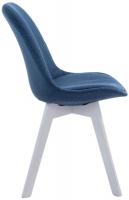 4er Set Besucherstühle Borneo V2 Weiß Stoff  blau 