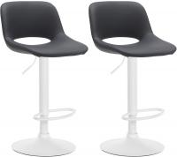 2er Set Barhocker Camden Kunstleder weiß schwarz 2er Set Barhocker Camden Kunstleder weiß schwarz