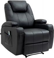 Sessel Galena mit Massagefunktion Echtleder schwarz