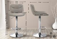 2er Set Barhocker Vonore Stoff chrom taupe 2er Set Barhocker Vonore Stoff chrom taupe