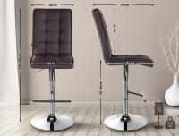 Barhocker Peking V2 Kunstleder chrom braun 