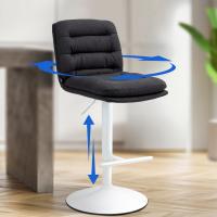 Barhocker Damar Stoff weiß schwarz Barhocker Damar Stoff weiß schwarz