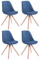 4er Set Stühle Toulouse Stoff Natura Rund blau 4er Set Stühle Toulouse Stoff Natura Rund blau