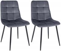 2er Set Esszimmerstuhl Tilde Samt dunkelgrau 2er Set Esszimmerstuhl Tilde Samt dunkelgrau