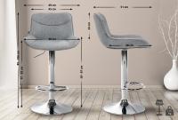 Barhocker Vonore Stoff chrom grau Barhocker Vonore Stoff chrom grau