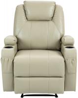Sessel Hepler mit Massagefunktion Kunstleder creme 