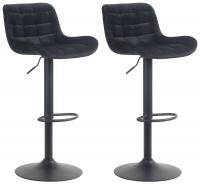 2er Set Barhocker Tover Samt schwarz 2er Set Barhocker Tover Samt schwarz