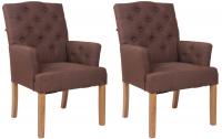 2er Set Stuhl Sugar Stoff antik-hell braun 2er Set Stuhl Sugar Stoff antik-hell braun