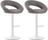 2er Set Barhocker Olinda Stoff weiß grau 2er Set Barhocker Olinda Stoff weiß grau