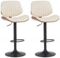 2er Set Barhocker Clawson Kunstleder schwarz walnuss/creme 2er Set Barhocker Clawson Kunstleder schwarz walnuss/creme