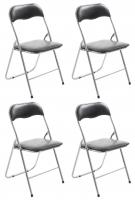 4er Set Klappstuhl Felix schwarz/silber 4er Set Klappstuhl Felix schwarz/silber
