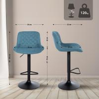 Barhocker Kasson Stoff blau 