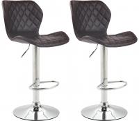 2er Set Barhocker Cork Kunstleder chrom braun 2er Set Barhocker Cork Kunstleder chrom braun