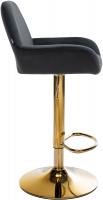 Barhocker Braga Gold Samt schwarz 