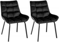 2er Set Stuhl Saranda Samt schwarz 2er Set Stuhl Saranda Samt schwarz