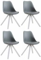 4er Set Stühle Toulouse Kunstleder weiß (eiche) Square grau 4er Set Stühle Toulouse Kunstleder weiß (eiche) Square grau