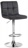 Barhocker Peru Samt chrom schwarz 