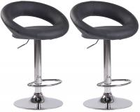 2er Set Barhocker Olinda Kunstleder chrom grau 2er Set Barhocker Olinda Kunstleder chrom grau