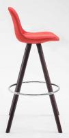 2er Set Barhocker Franklin Stoff rund cappuccino (eiche) rot 