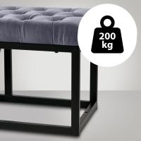 Sitzbank Polson Samt Schwarz 120 cm grau 